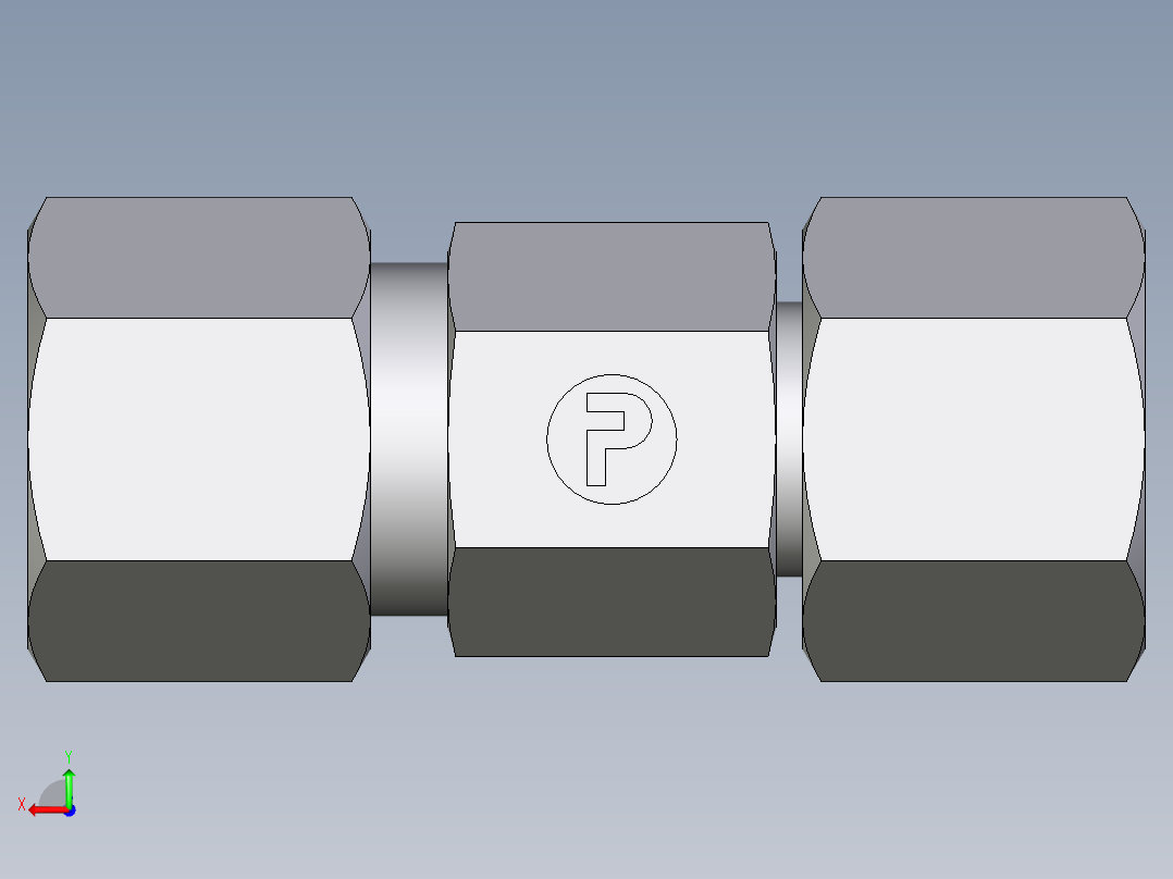 卡套式工业通用硬管接头EO_Distance_piece_adapter_DA10L71后视图