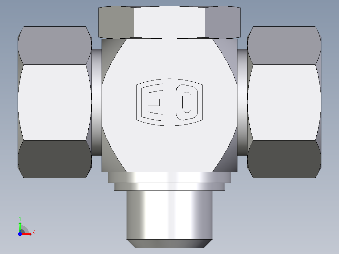 卡套式工业通用硬管接头EO_High_pressure_banjo_tee_TH18LRKDSCF前视图