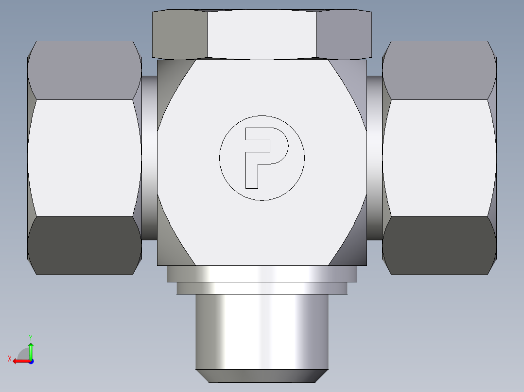 卡套式工业通用硬管接头EO_High_pressure_banjo_tee_TH18LRKDSCF后视图