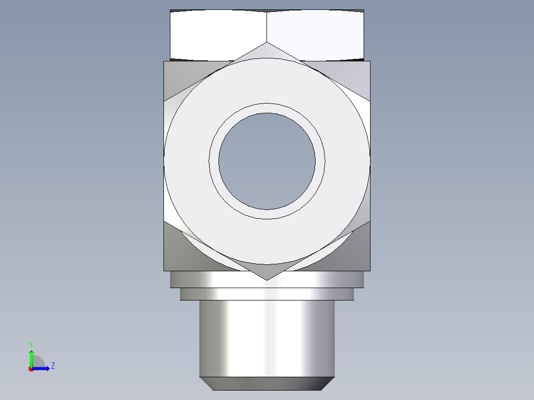 卡套式工业通用硬管接头EO_High_pressure_banjo_tee_TH18LRKDSCF左视图
