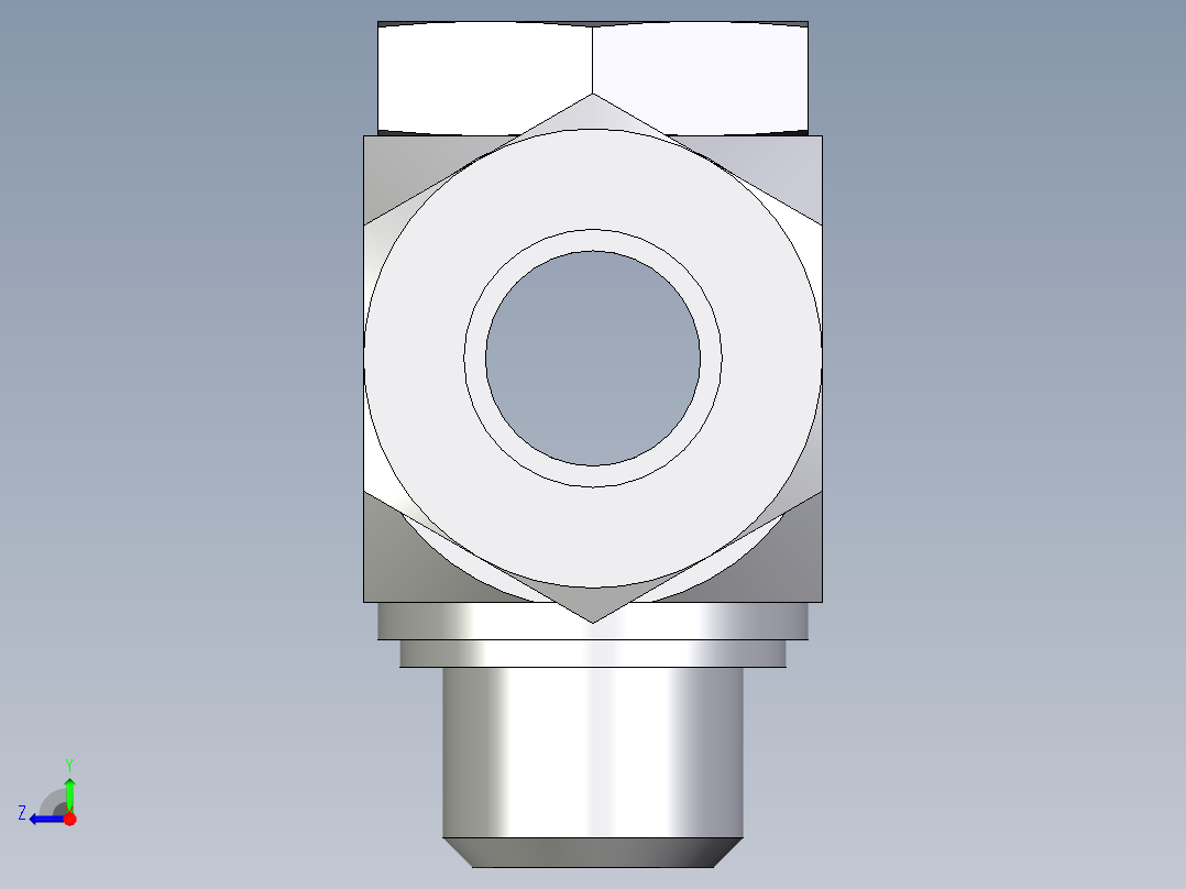 卡套式工业通用硬管接头EO_High_pressure_banjo_tee_TH18LRKDSCF右视图
