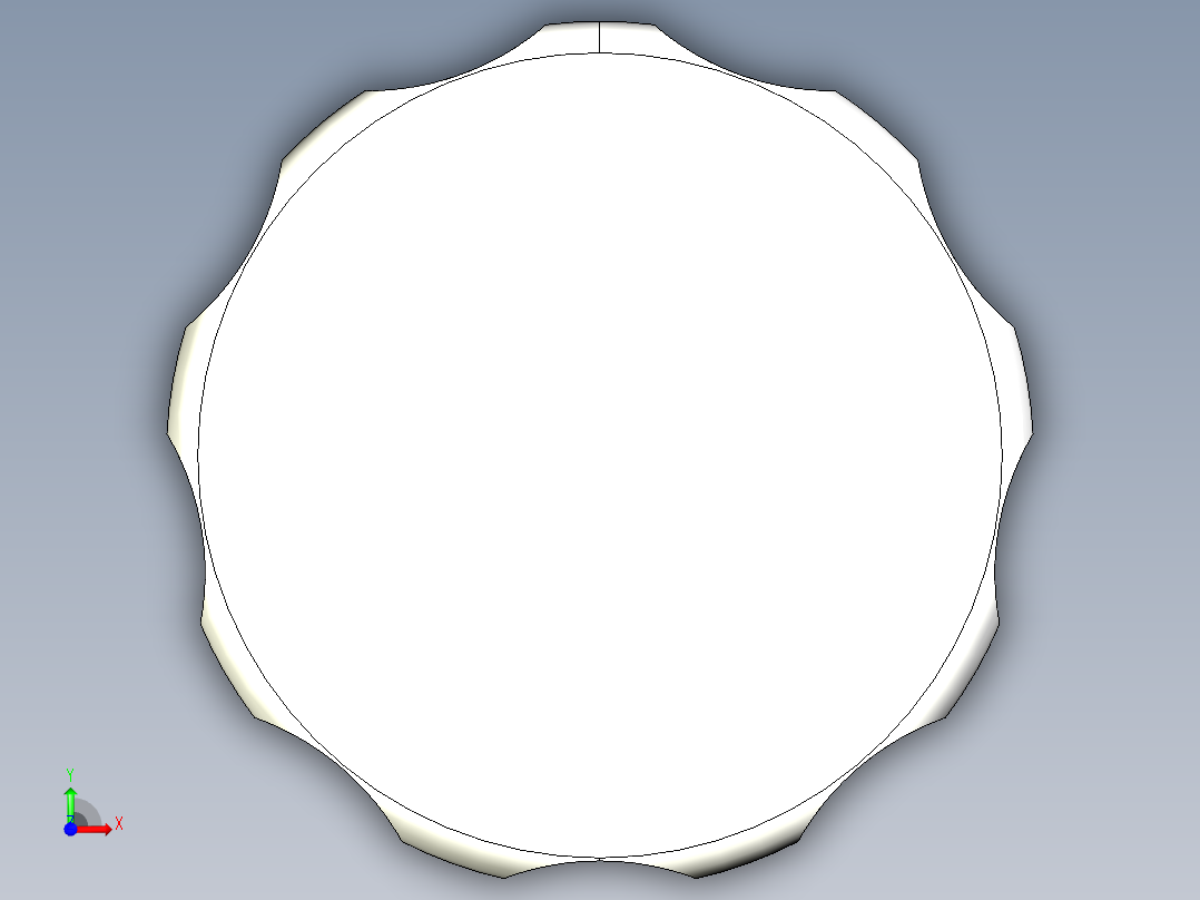 星型把手(塑膠)(A)2475-3D多系列多零件图纸模型前视图