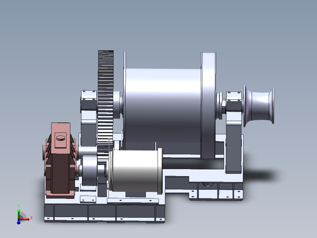j70电动驱动钻机绞车设计(sw10+说明书+cad)主视图