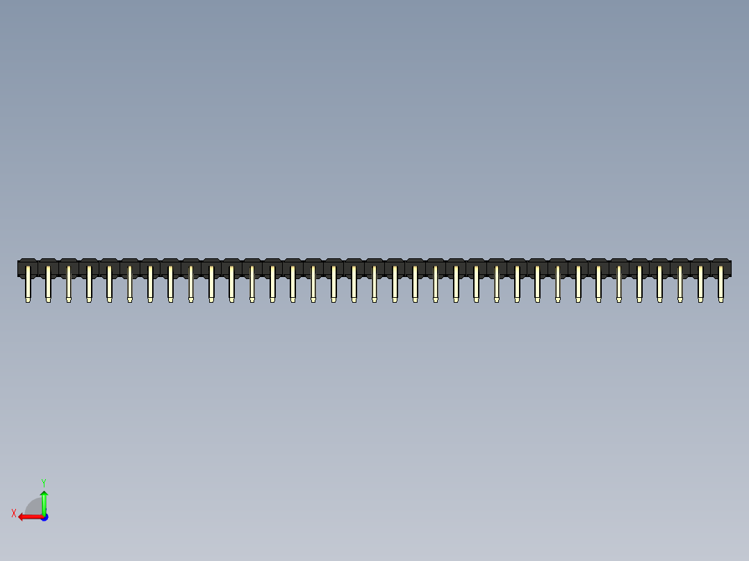 彩色公排针 100mil 2.54mm 系列-DS1022_black_1x35p_100mil_TypeD_rev1.0后视图