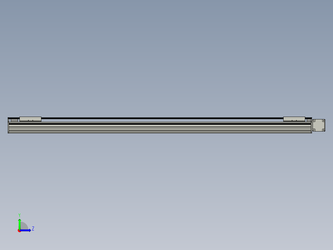 直线模组WG-LHB12-S1300-R(B)设计图纸左视图