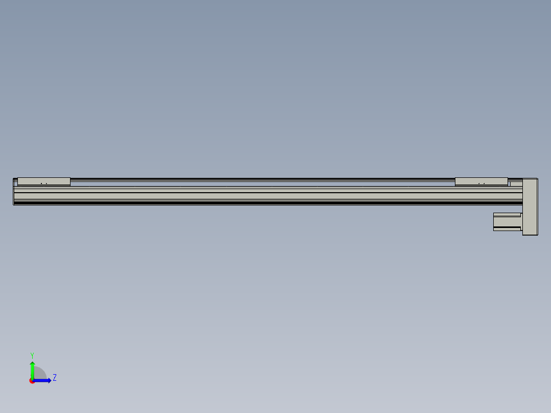 直线模组LHA21-S1900-D设计图纸左视图