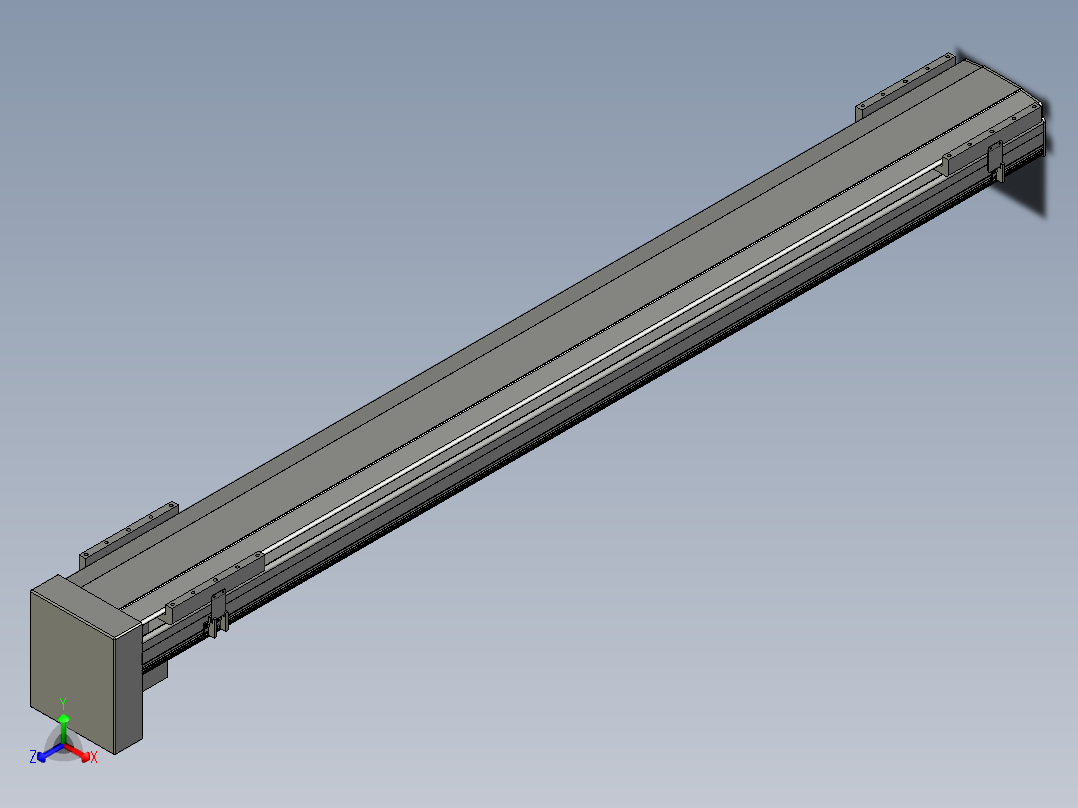 直线模组LHA21-S1900-D设计图纸正等轴测图