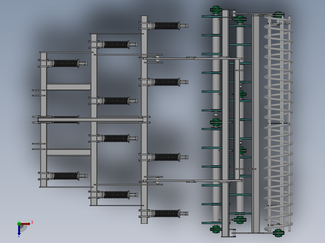 深松联合整地机俯视图