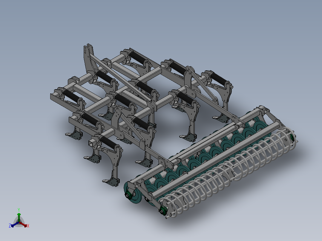 深松联合整地机正等轴测图