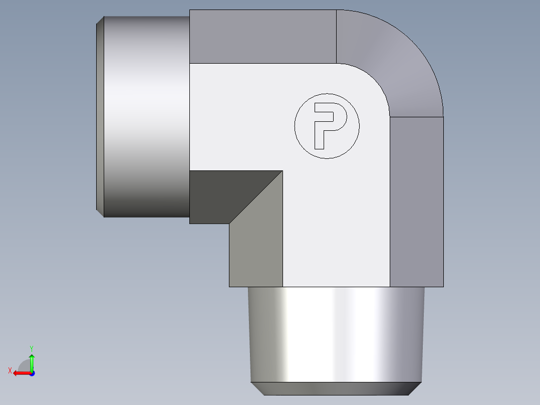 卡套式工业通用硬管接头EO_Male_stud_elbow_WE18LMCFX后视图