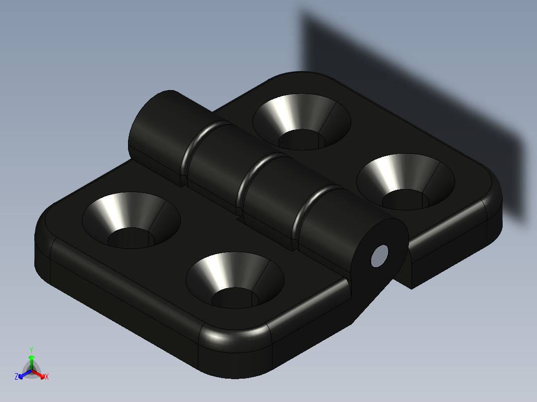 型材-KJN 20X20 SMALL HINGE KJN095012E正等轴测图