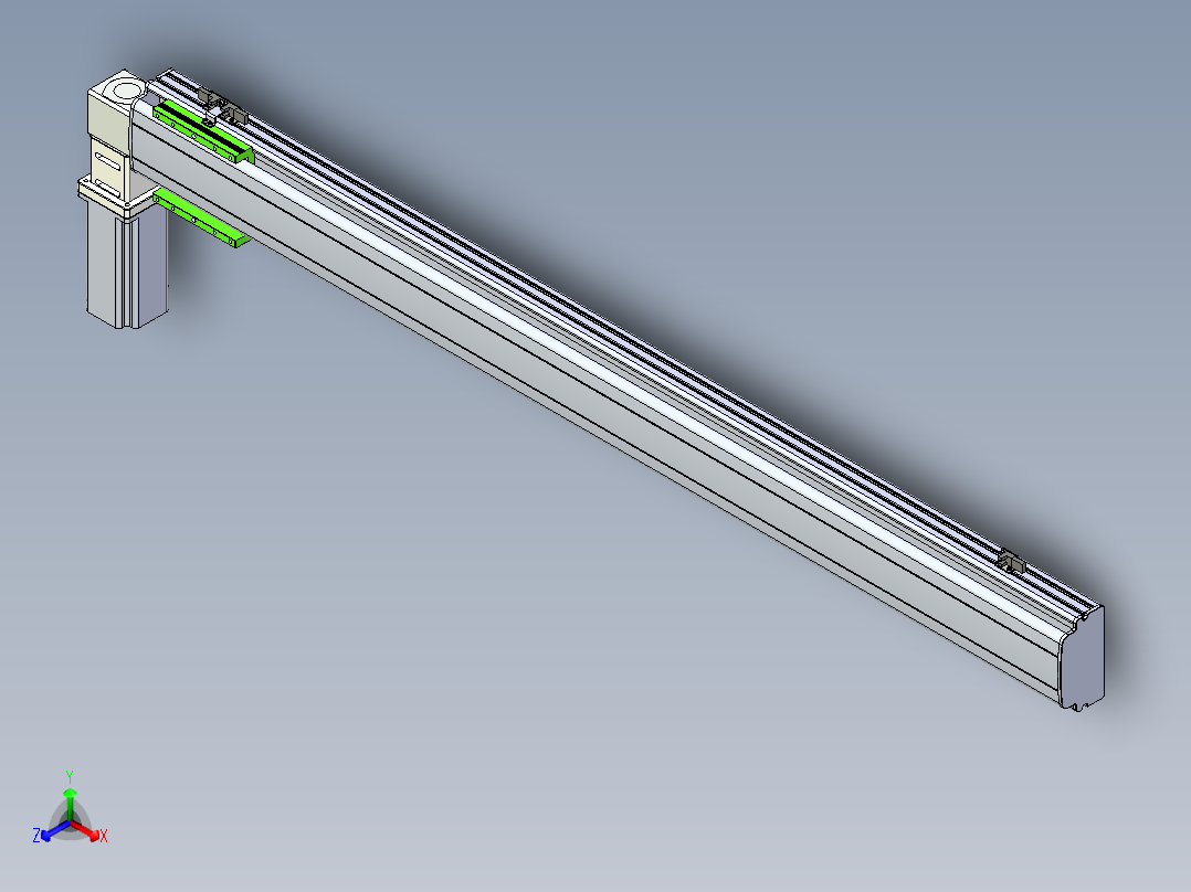 同步带滑台-半封闭B13-L90-S1300-L-Z86-D3正等轴测图