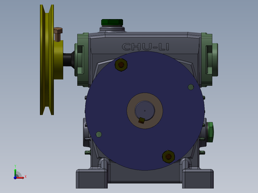 蜗轮蜗杆减速器前视图