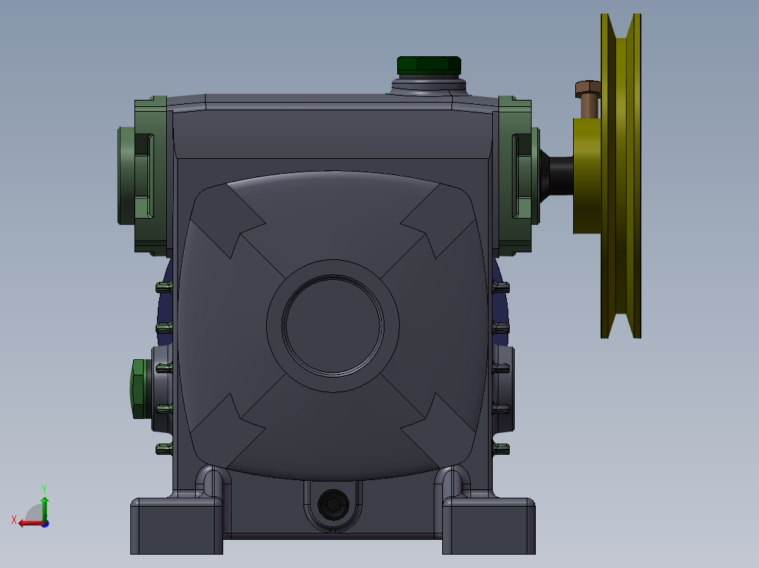 蜗轮蜗杆减速器后视图