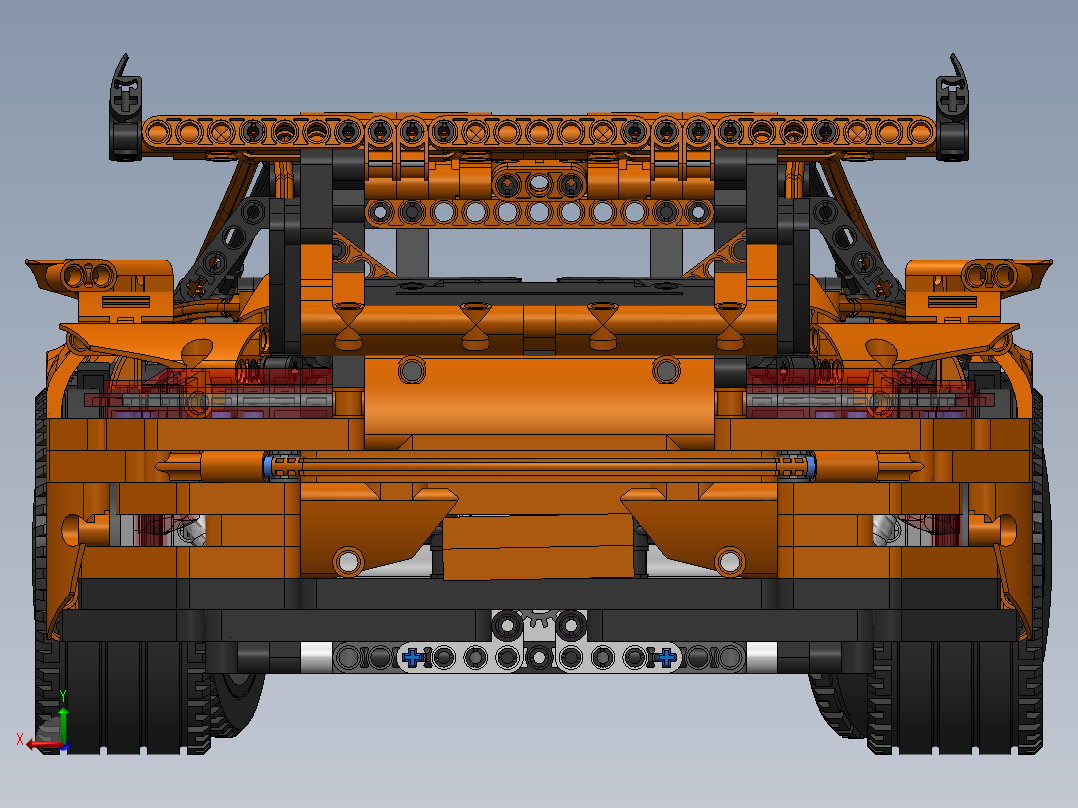 42056保时捷911立体拼装后视图