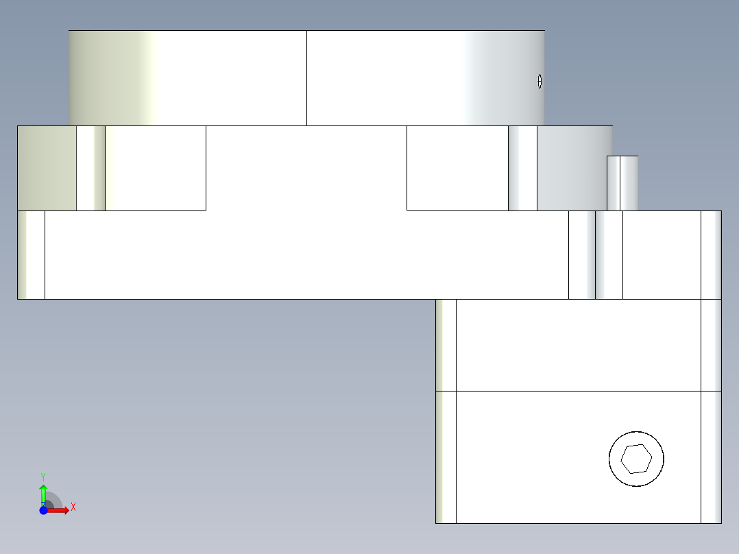 中空旋转平台KFN85-15模型(8-24 30-3 4-3.5-46)前视图