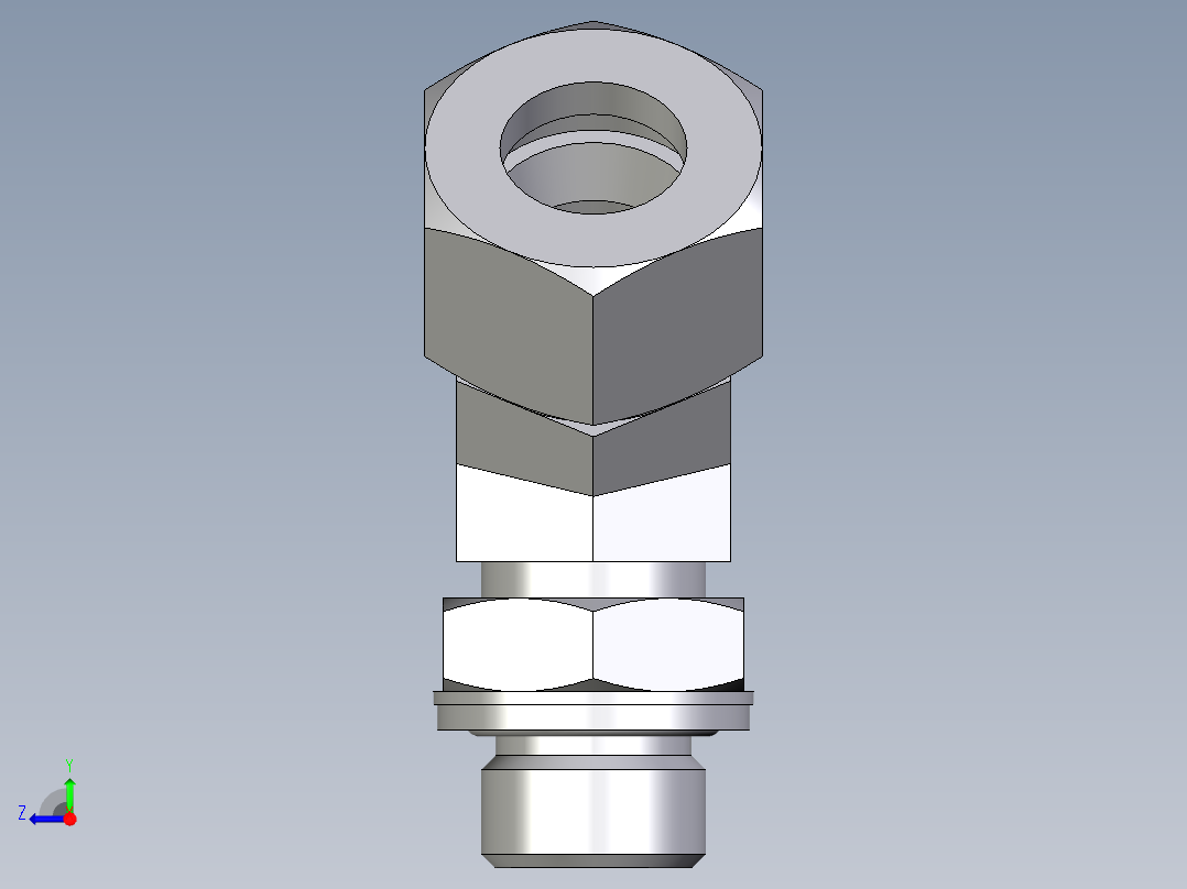 卡套式工业通用硬管接头EO_Adjustable_locknut_45_deg_elbow_VEE15ZLMCF右视图