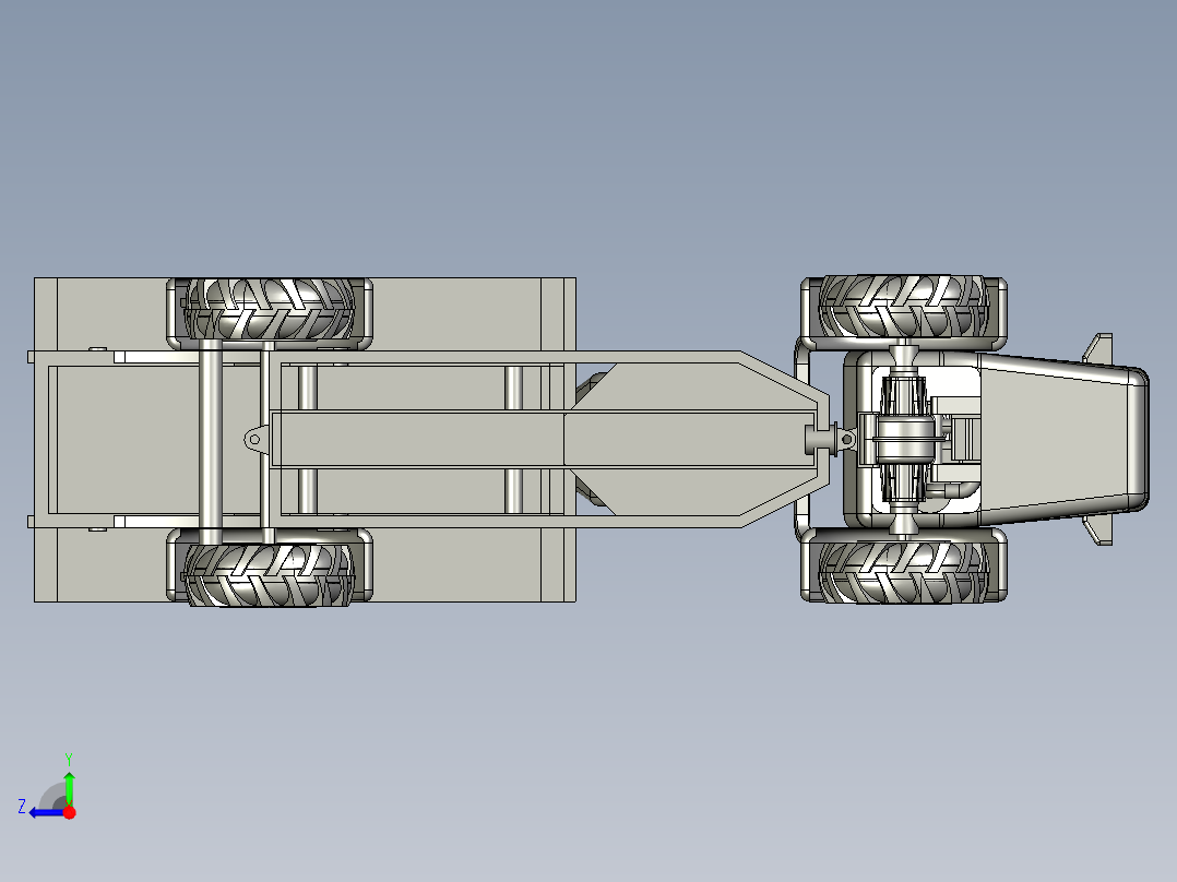 迷你四轮驱动铰接式卡车右视图