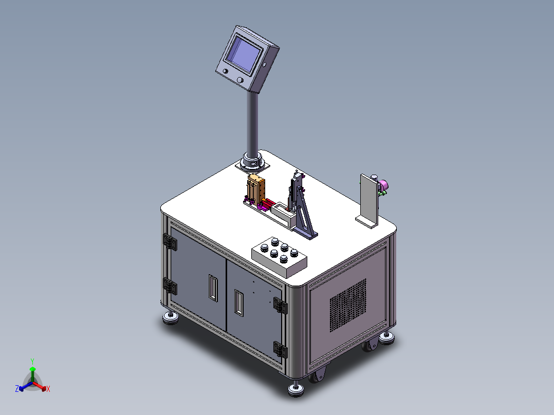 半自动化冲压设备sw16可编辑正等轴测图