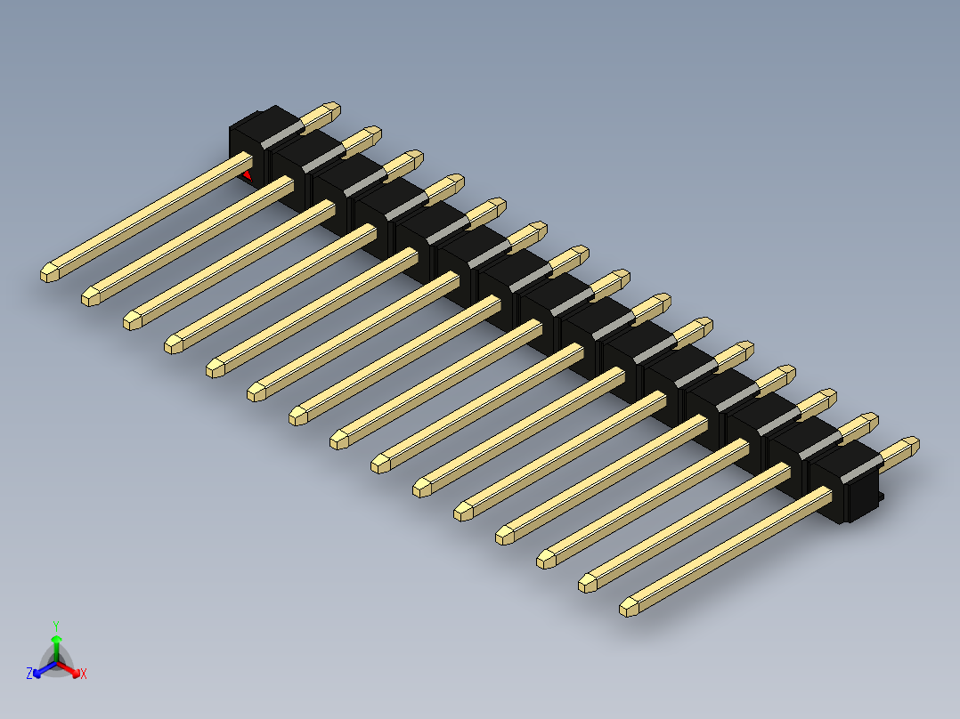 彩色公头100mil（2.54mm）系列-DS1021_black_1x15p_100mil_Type5_rev1.0