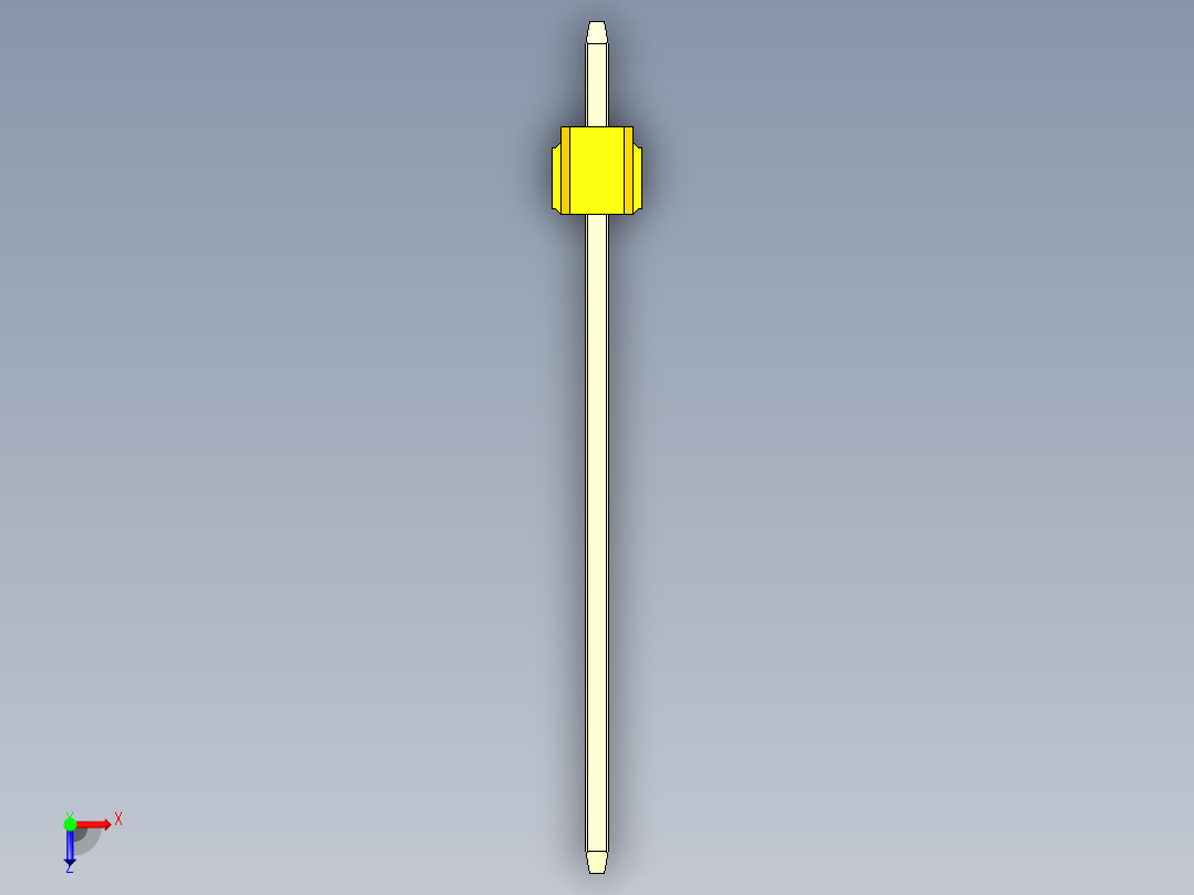 彩色公头100mil（2.54mm）系列-DS1021_yellow_2x01p_100mil_Type19_rev1.0俯视图