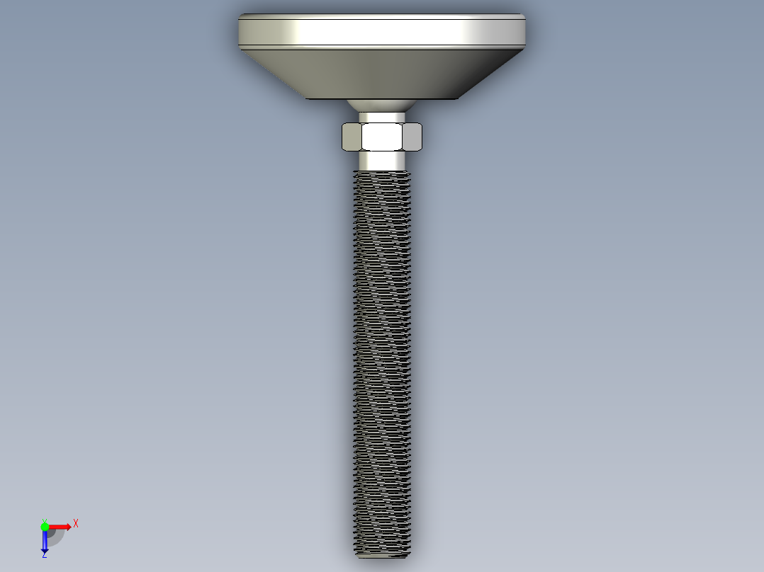 工程塑膠水平調整腳座173-3D多系列多零件图纸模型俯视图