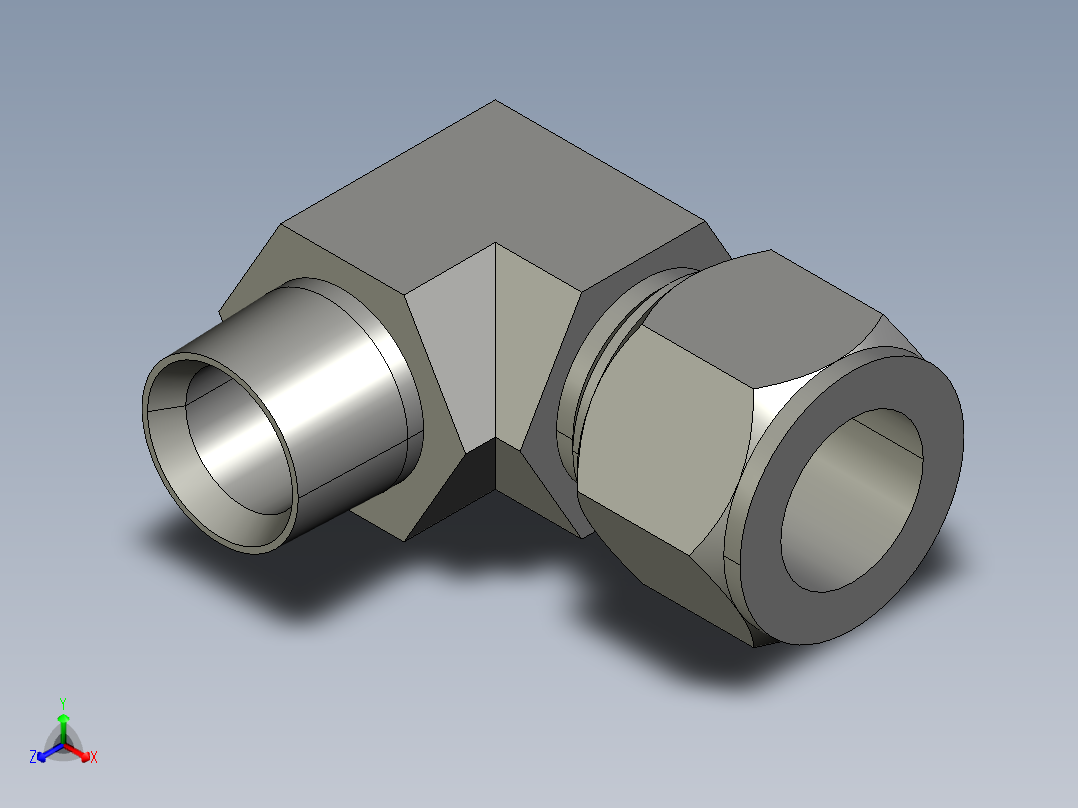 卡套式工业通用硬管接头14_cbu-s正等轴测图
