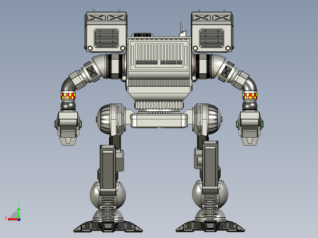 MadCat机甲战士机器人造型后视图