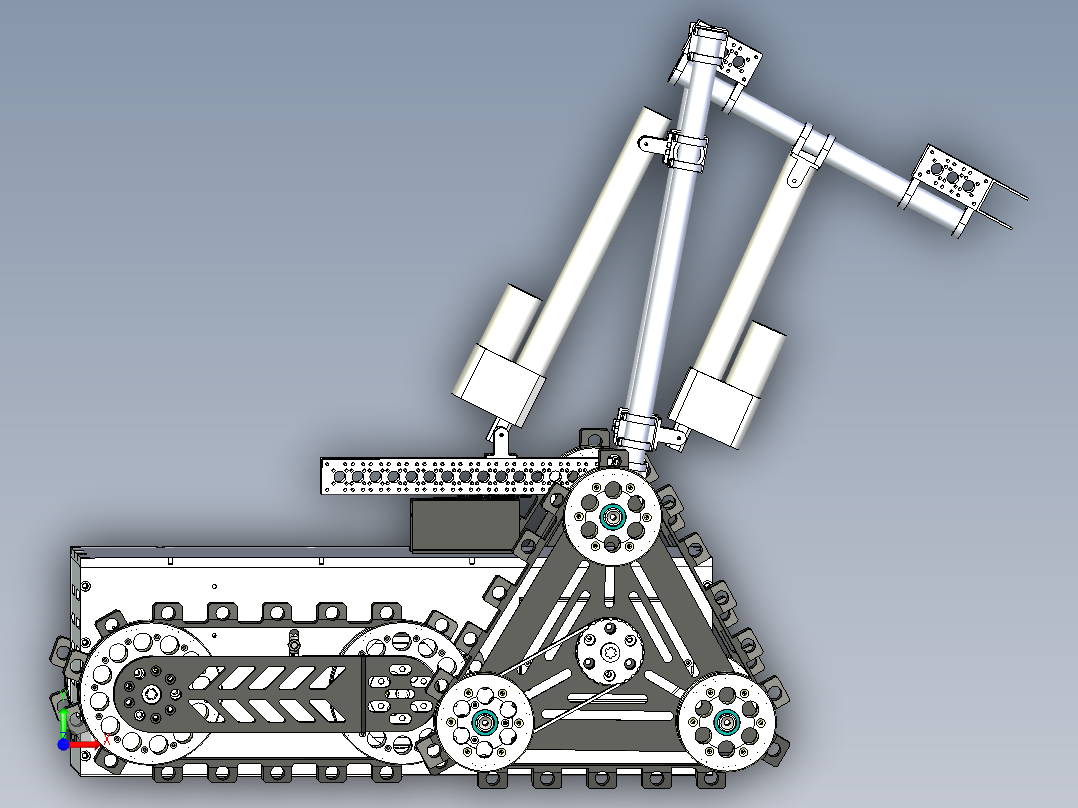基于solidworks的多节履带煤矿救援机器人设计二维三维说明书前视图