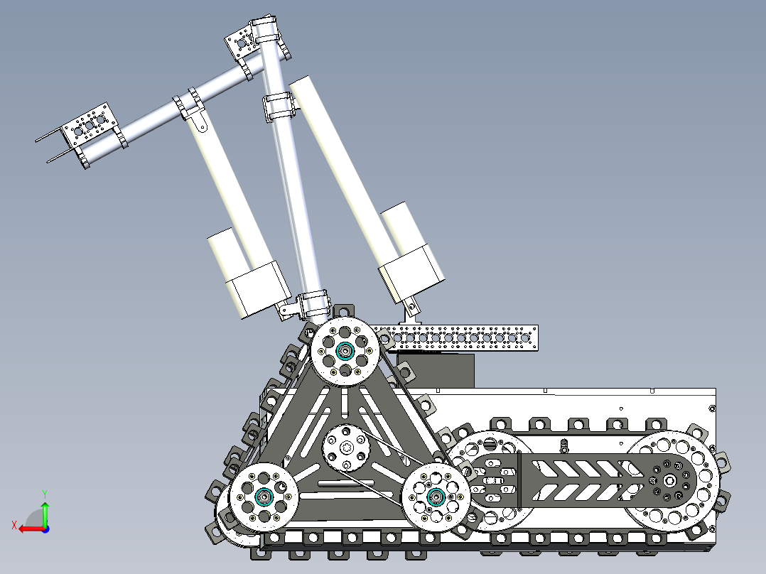 基于solidworks的多节履带煤矿救援机器人设计二维三维说明书后视图