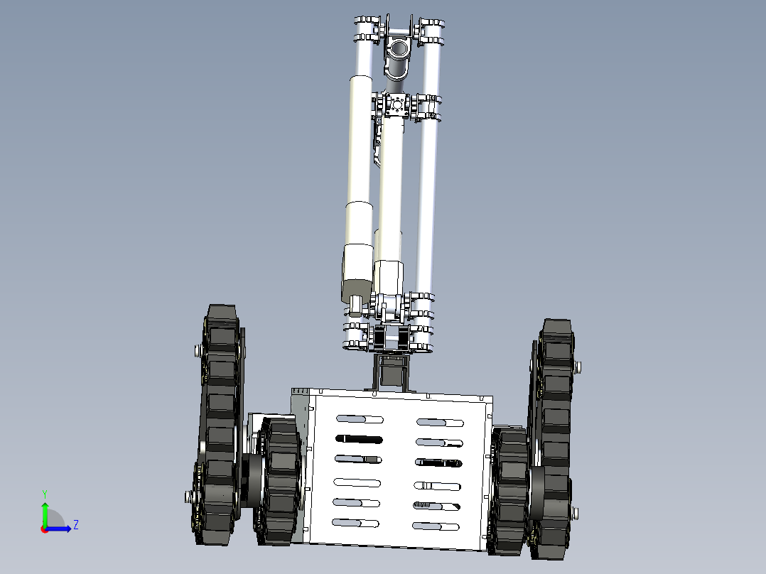 基于solidworks的多节履带煤矿救援机器人设计二维三维说明书左视图