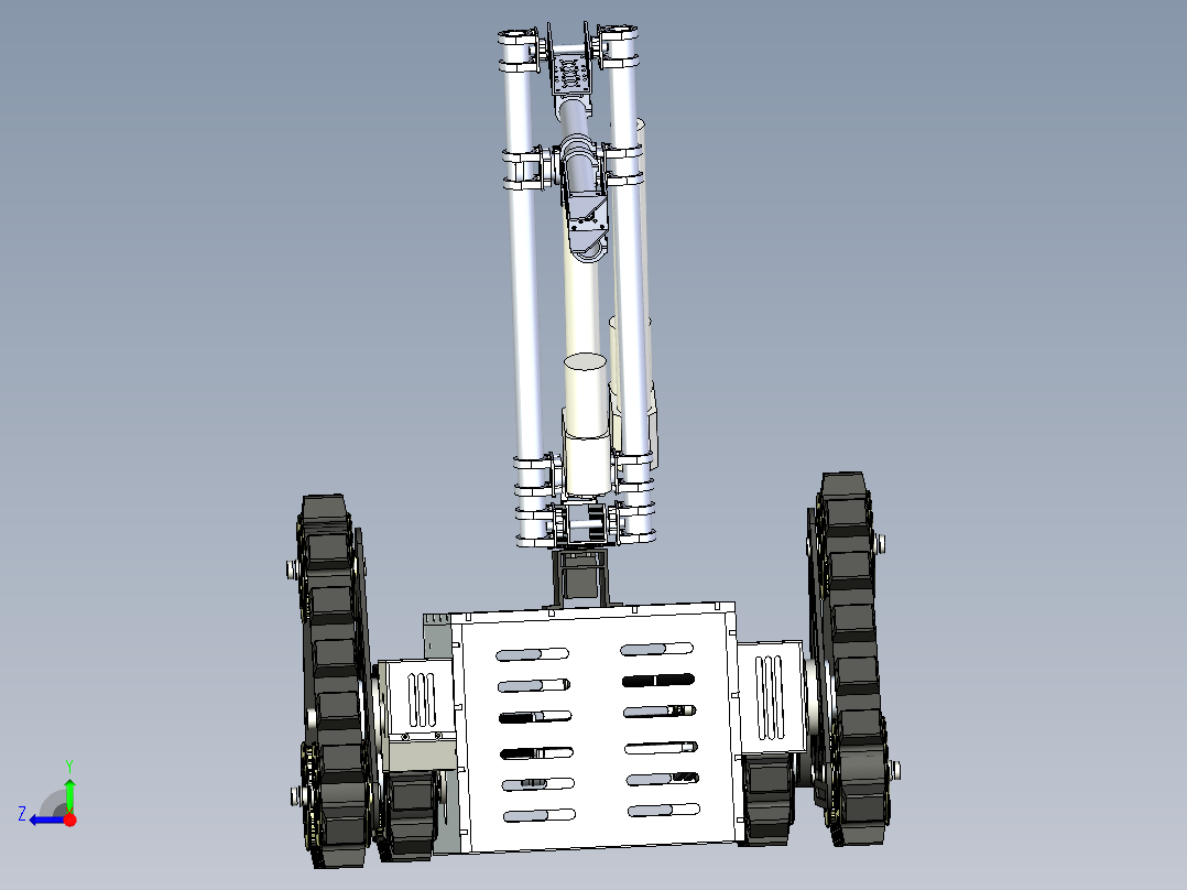 基于solidworks的多节履带煤矿救援机器人设计二维三维说明书右视图