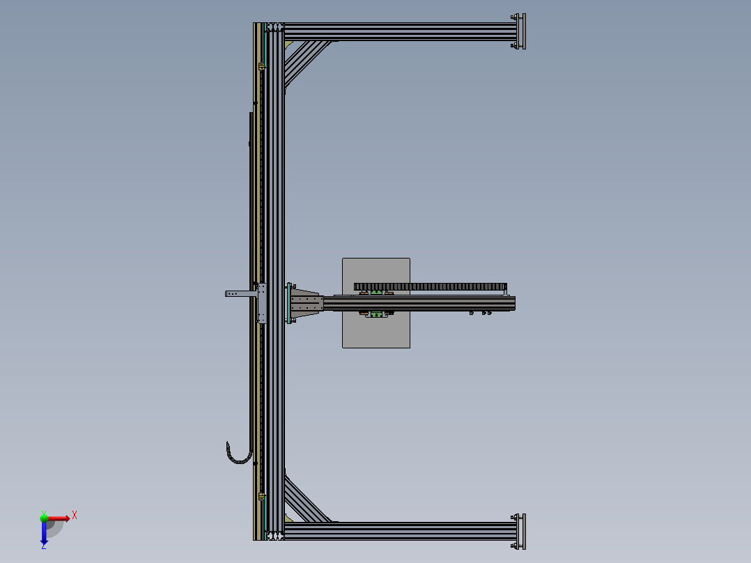 龙门架两轴移动式标耙sw18可编辑俯视图