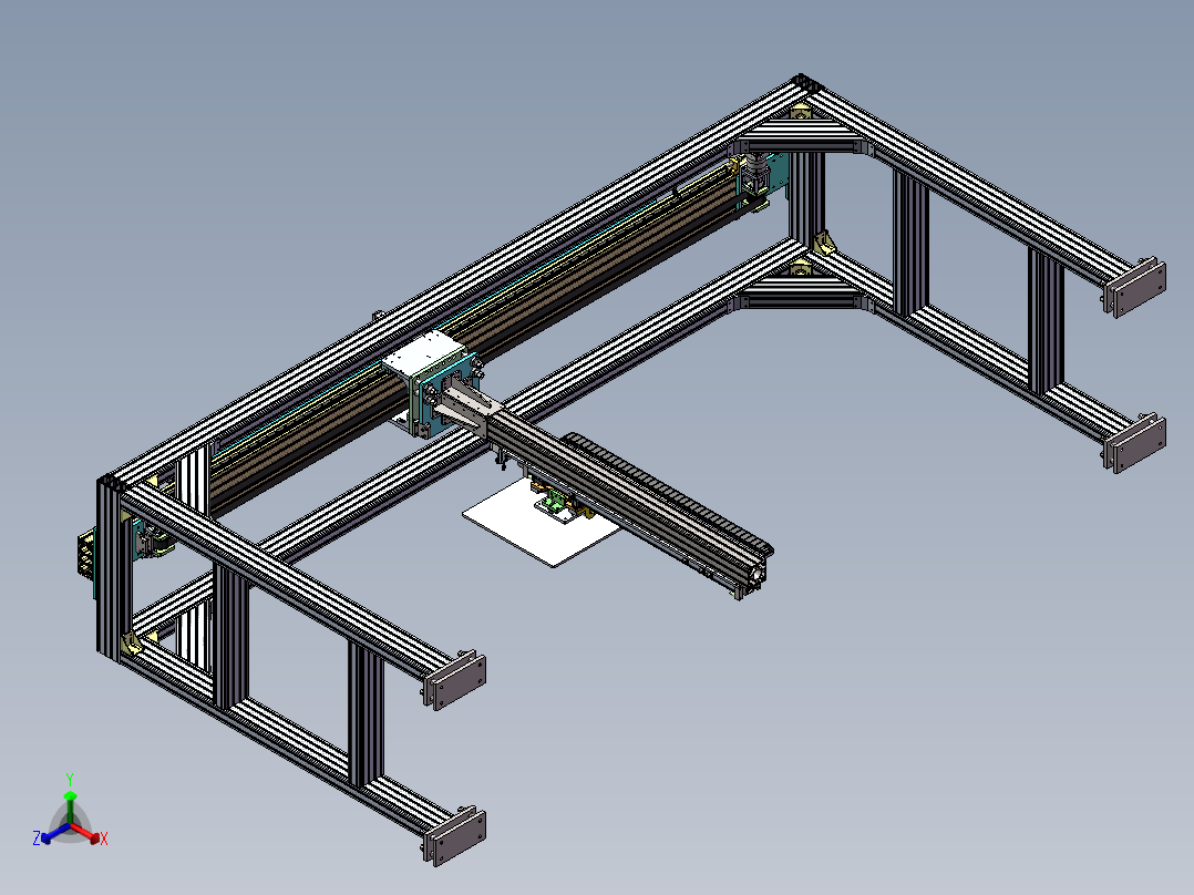 龙门架两轴移动式标耙sw18可编辑正等轴测图