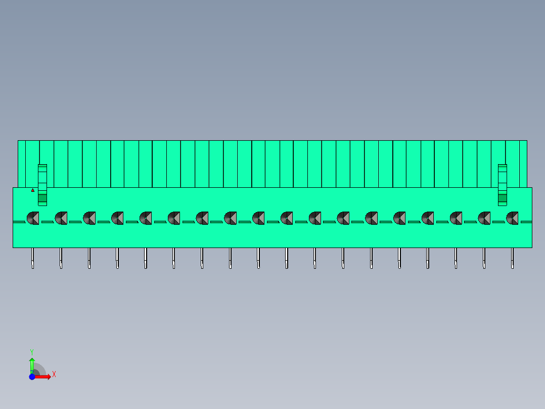 DEGSON 2EDG 系列 5.0mm 可插拔接线端子组-2EDGB-5.0-18P-14-00AH前视图