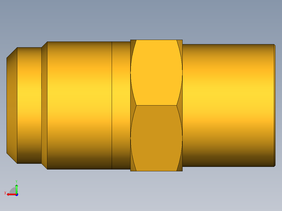 扩口式工业通用硬管接头Flare To Solder 43F-12-14后视图