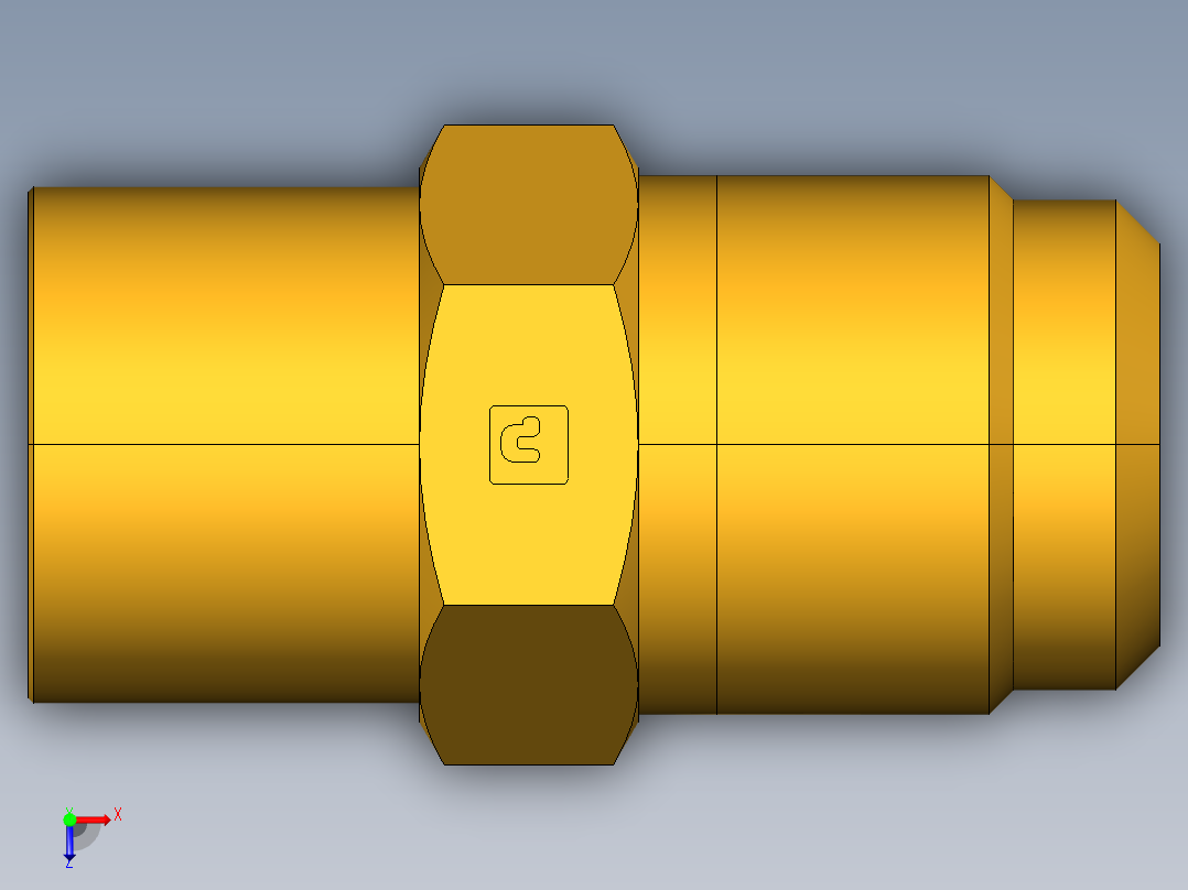 扩口式工业通用硬管接头Flare To Solder 43F-12-14俯视图