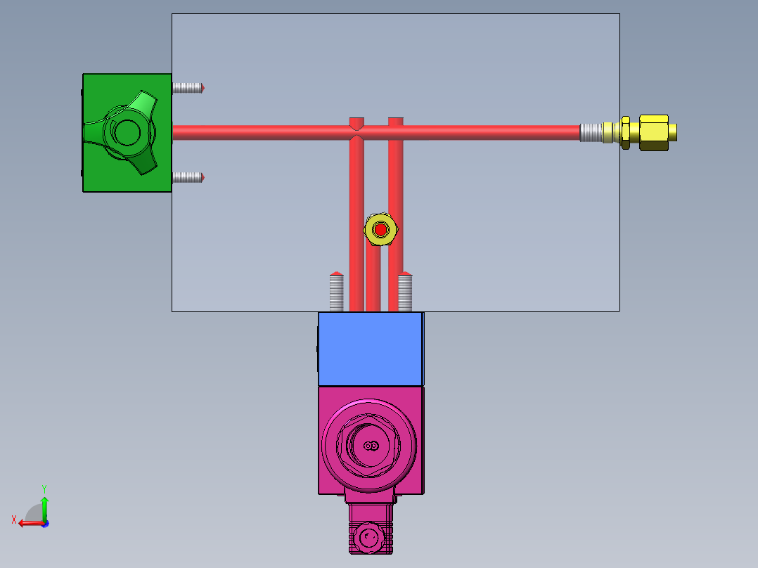 液压阀块模型后视图