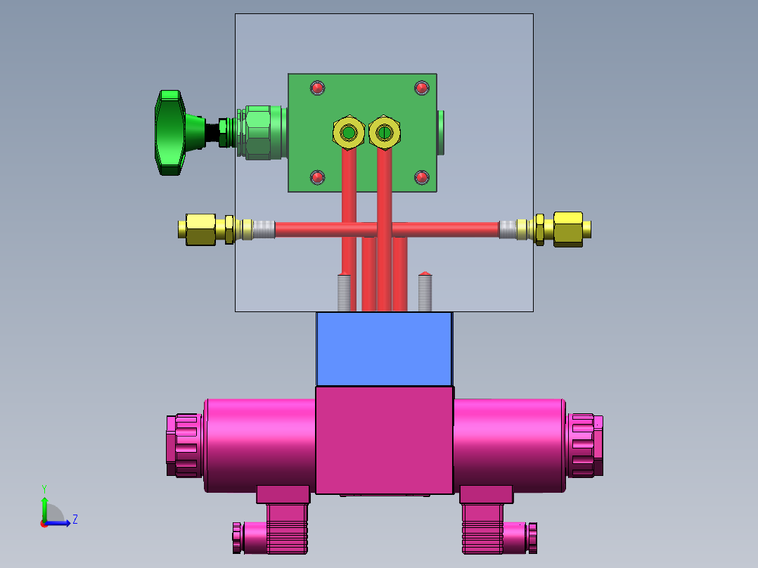 液压阀块模型左视图