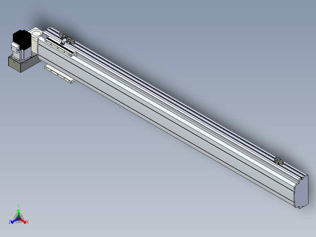 同步带滑台-半封闭B13H-L45-S1100-LU-P40-D3正等轴测图