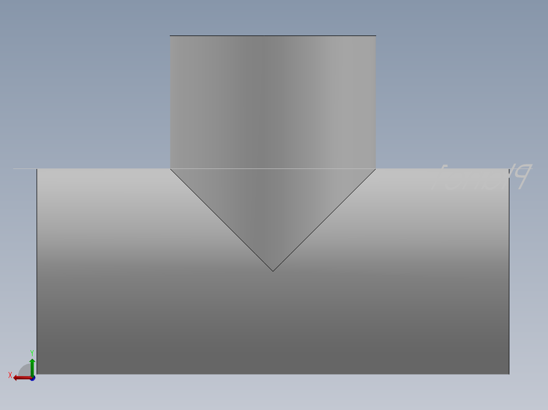 聚氯乙烯三通件后视图