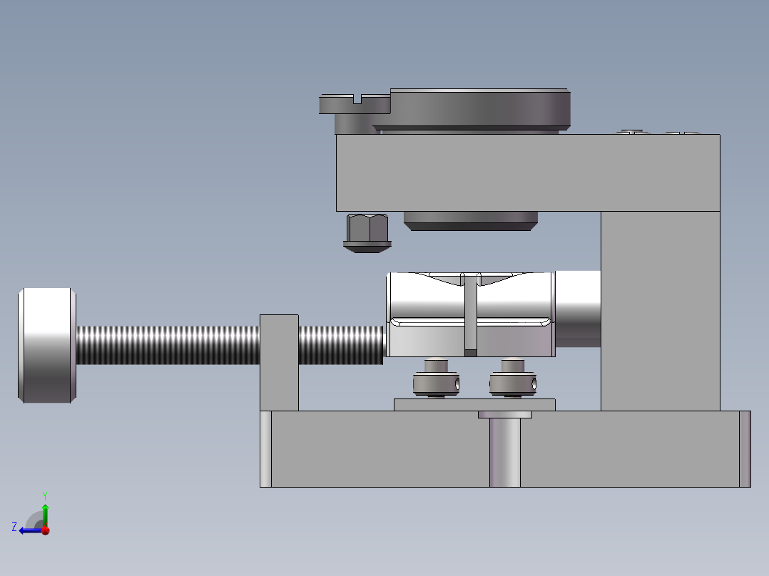 前钢板弹簧吊耳加工工艺及钻2-25孔夹具设计含三维SW二维说明书右视图