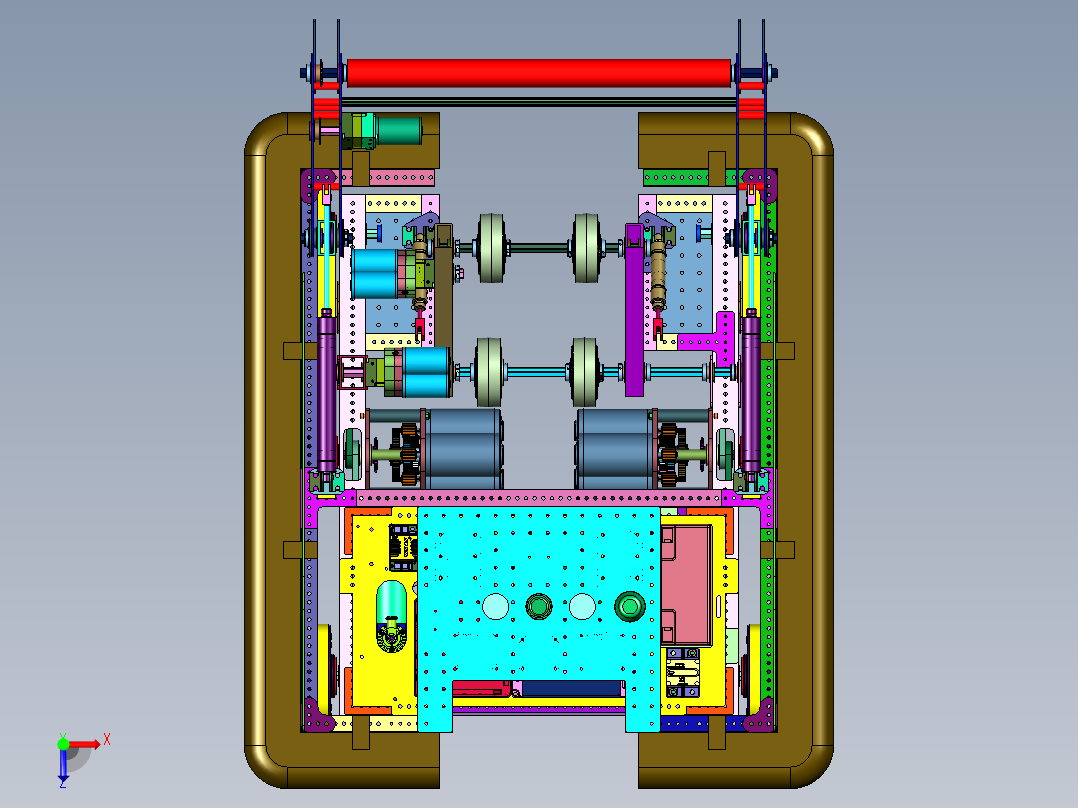 工程训练低经济智能物流搬运小车俯视图