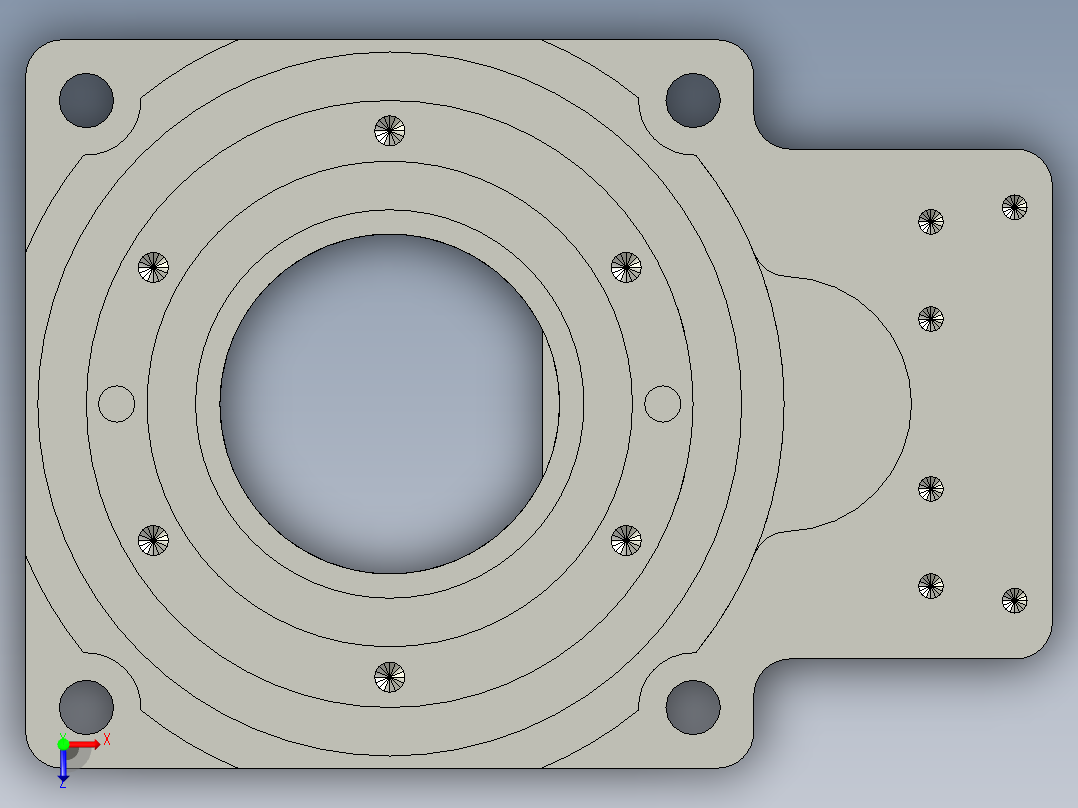 中空旋转平台KFN60-5模型(8-24 30-3 4-3.5-46)俯视图