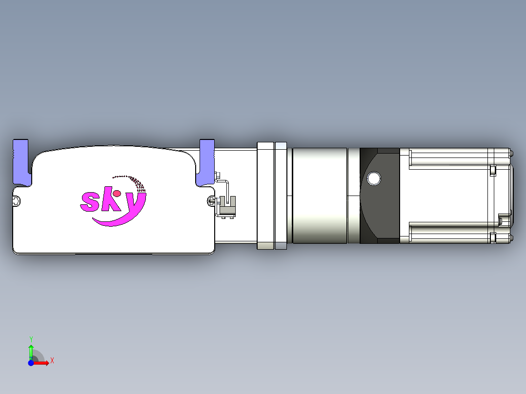 同步带滑台-半封闭B17-L100-S500-R-P75-D3-N3前视图