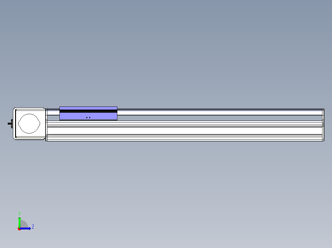 同步带滑台-半封闭B17-L100-S500-R-P75-D3-N3左视图