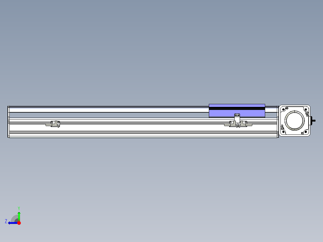 同步带滑台-半封闭B17-L100-S500-R-P75-D3-N3右视图