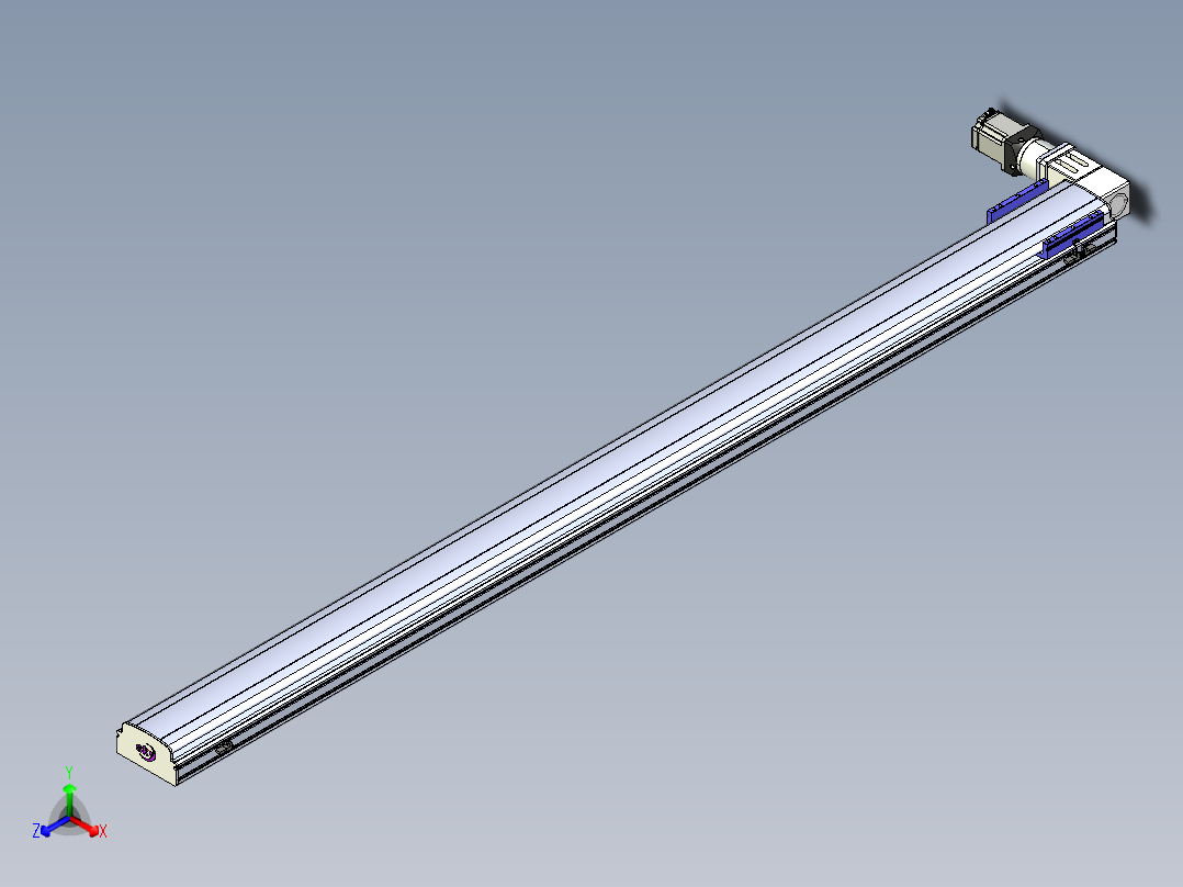 同步带滑台-半封闭B17-L100-S2400-L-P75-D3-N3正等轴测图