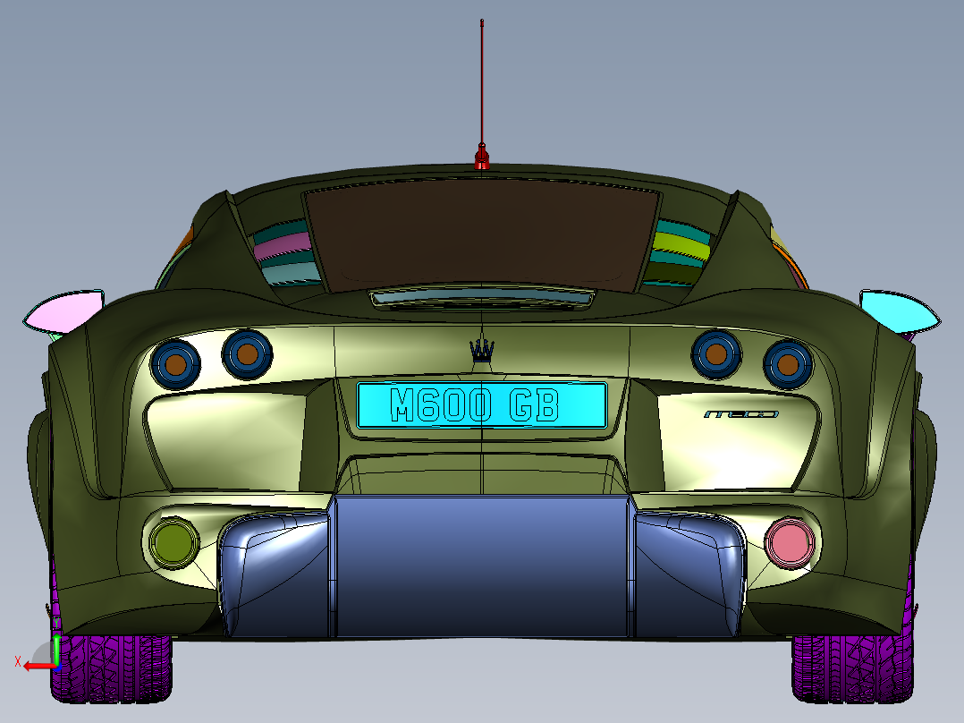 暴躁猛兽英伦超跑M600后视图