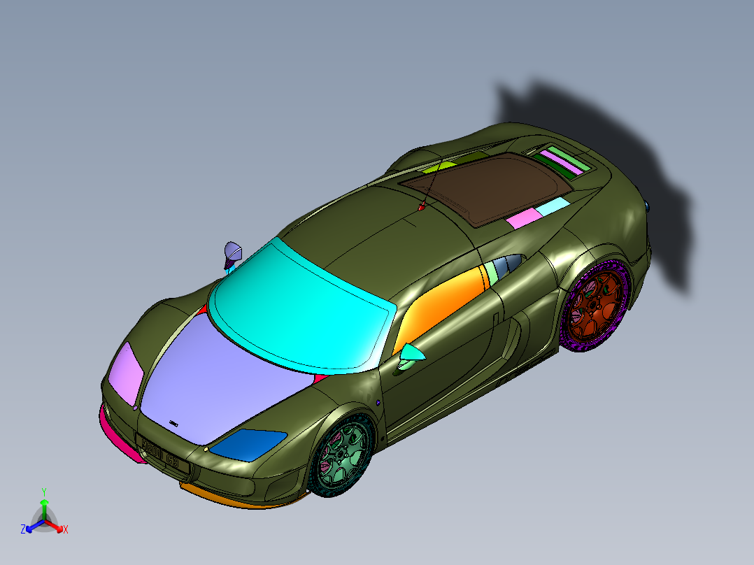 暴躁猛兽英伦超跑M600正等轴测图